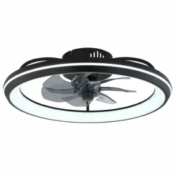 Luminaires Globo Lighting Celeste Ventilateur de plafond lumineux LED Noir, 1 lumière, Télécommandes