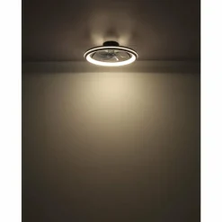 Luminaires Globo Lighting Celeste Ventilateur de plafond lumineux LED Noir, 1 lumière, Télécommandes