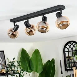 hofstein Cevio Plafonnier Noir, 4 lumières