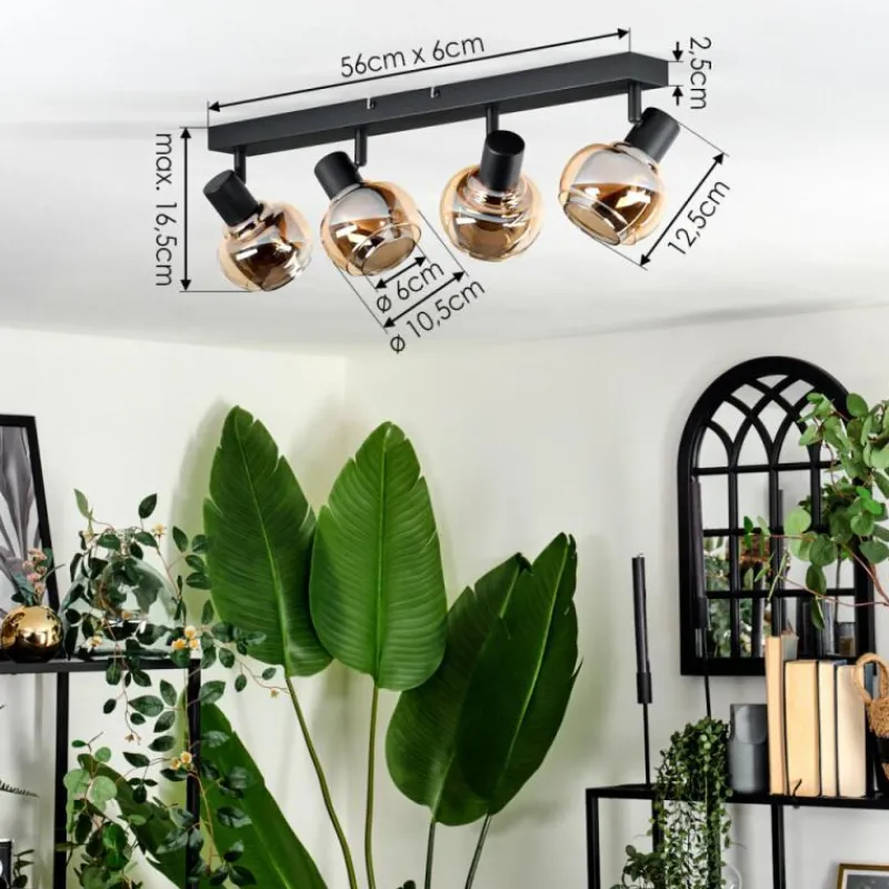 hofstein Cevio Plafonnier Noir, 4 lumières