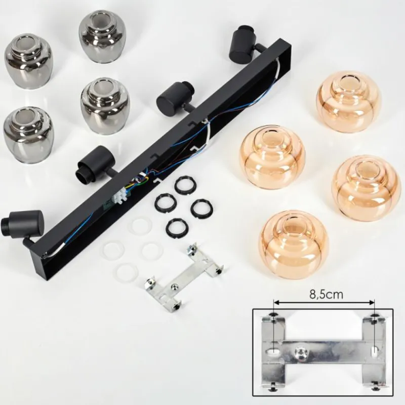 hofstein Cevio Plafonnier Noir, 4 lumières