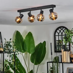 hofstein Cevio Plafonnier Noir, 4 lumières