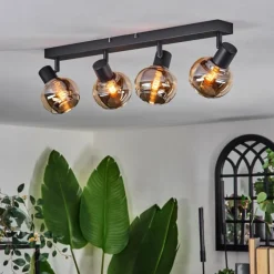 hofstein Cevio Plafonnier Noir, 4 lumières