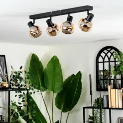 hofstein Cevio Plafonnier Noir, 4 lumières