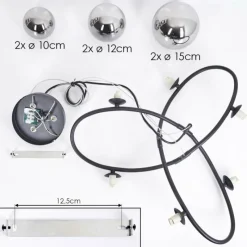 hofstein Chariton Suspension Noir, 6 lumières