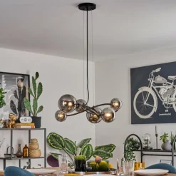 hofstein Chariton Suspension Noir, 6 lumières