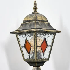 Luminaires Rustiques-hofstein Chatelain Borne lumineuse, Eclairage de chemin Or, Noir, 1 lumière