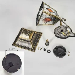 Luminaires Rustiques-hofstein Chatelain Luminaire extérieur, Lampe murale d´extérieur Or, Noir, 1 lumière