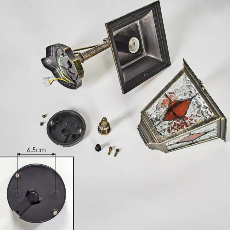 Luminaires Rustiques-hofstein Chatelain Luminaire extérieur, Lampe murale d´extérieur Or, Noir, 1 lumière