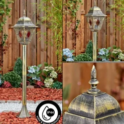 Luminaires Rustiques-hofstein Chatelain Luminaire extérieur, Eclairage de chemin Or, Noir, 1 lumière