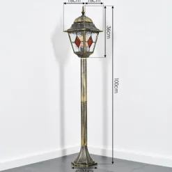 Luminaires Rustiques-hofstein Chatelain Luminaire extérieur, Eclairage de chemin Or, Noir, 1 lumière