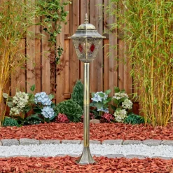 Luminaires Rustiques-hofstein Chatelain Luminaire extérieur, Eclairage de chemin Or, Noir, 1 lumière