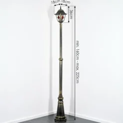 Luminaires Rustiques-hofstein Chatelain Luminaire extérieur, Réverbère, Eclairage de chemin Or, Noir, 1 lumière