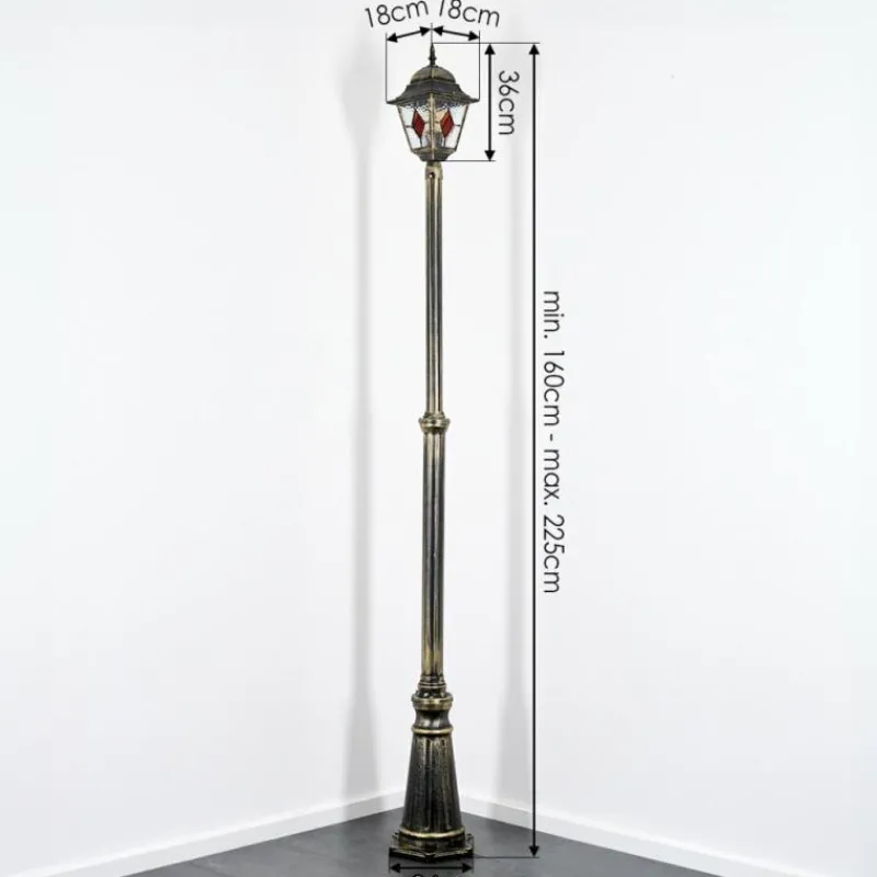 Luminaires Rustiques-hofstein Chatelain Luminaire extérieur, Réverbère, Eclairage de chemin Or, Noir, 1 lumière