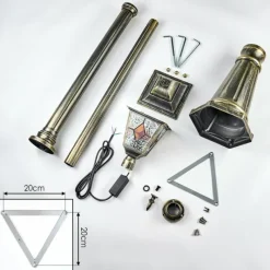 Luminaires Rustiques-hofstein Chatelain Luminaire extérieur, Réverbère, Eclairage de chemin Or, Noir, 1 lumière