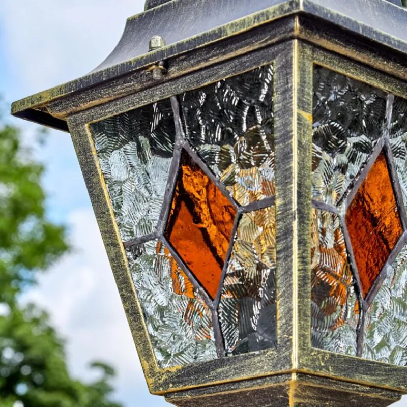 Luminaires Rustiques-hofstein Chatelain Luminaire extérieur, Réverbère, Eclairage de chemin Or, Noir, 1 lumière