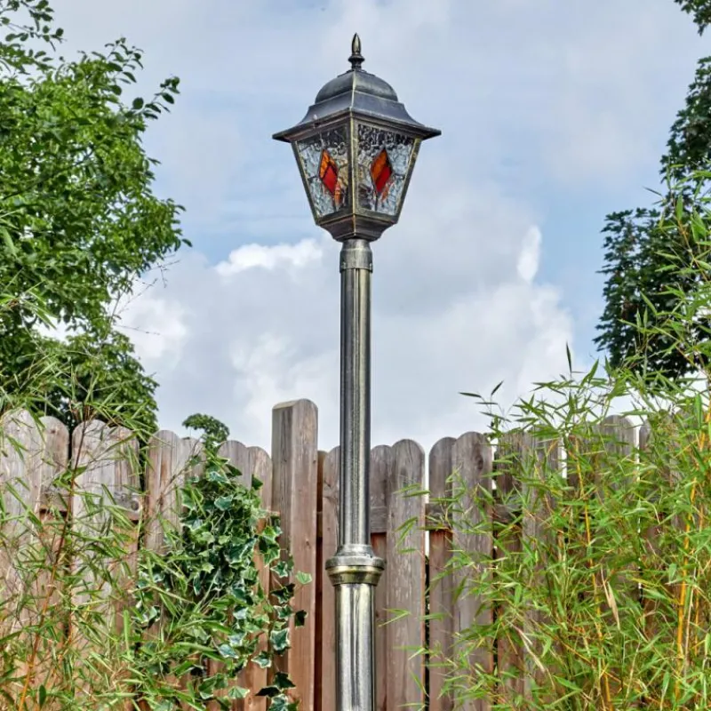 Luminaires Rustiques-hofstein Chatelain Luminaire extérieur, Réverbère, Eclairage de chemin Or, Noir, 1 lumière