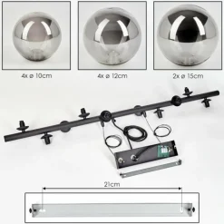 hofstein Chehalis Boule lumineuse, Suspension Fumé, 10 lumières