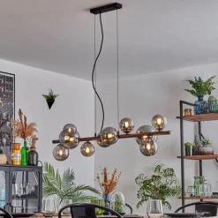 hofstein Chehalis Boule lumineuse, Suspension Fumé, 10 lumières