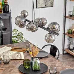 hofstein Chehalis Boule lumineuse, Suspension Fumé, 10 lumières