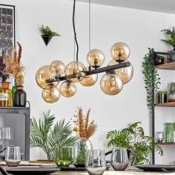 hofstein Chehalis Boule lumineuse, Suspension Ambre, 10 lumières