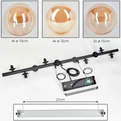 hofstein Chehalis Boule lumineuse, Suspension Ambre, 10 lumières