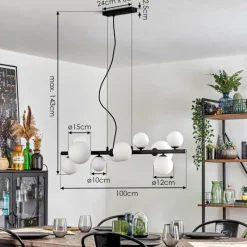 hofstein Chehalis Boule lumineuse, Suspension Blanc, 10 lumières