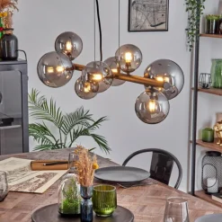 hofstein Chehalis Boule lumineuse, Suspension Fumé, 8 lumières