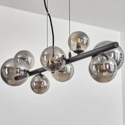 hofstein Chehalis Boule lumineuse, Suspension Fumé, 8 lumières