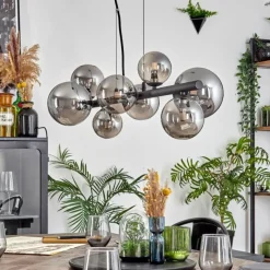 hofstein Chehalis Boule lumineuse, Suspension Fumé, 8 lumières