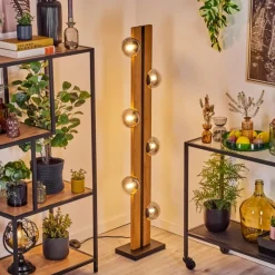 hofstein Chehalis Boule lumineuse, Lampadaire Écru, Noir, 6 lumières