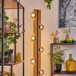 hofstein Chehalis Boule lumineuse, Lampadaire Écru, Noir, 6 lumières