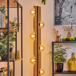 hofstein Chehalis Boule lumineuse, Lampadaire Écru, Noir, 6 lumières