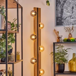 hofstein Chehalis Boule lumineuse, Lampadaire Écru, Noir, 6 lumières