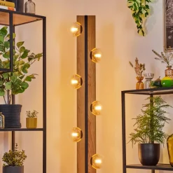 hofstein Chehalis Boule lumineuse, Lampadaire Écru, Noir, 6 lumières