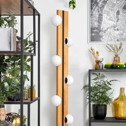 hofstein Chehalis Boule lumineuse, Lampadaire Écru, Noir, 6 lumières