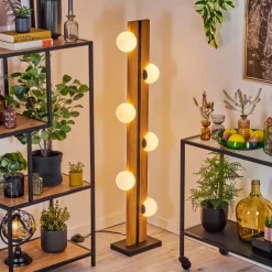 hofstein Chehalis Boule lumineuse, Lampadaire Écru, Noir, 6 lumières