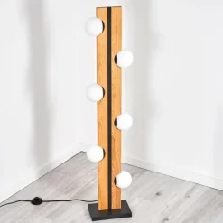 hofstein Chehalis Boule lumineuse, Lampadaire Écru, Noir, 6 lumières