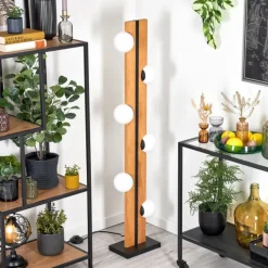 hofstein Chehalis Boule lumineuse, Lampadaire Écru, Noir, 6 lumières