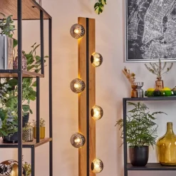 hofstein Chehalis Boule lumineuse, Lampadaire Écru, Noir, 6 lumières