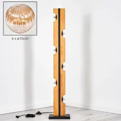 Lampes À Boules-hofstein Chehalis Boule lumineuse, Lampadaire Écru, Noir, 6 lumières