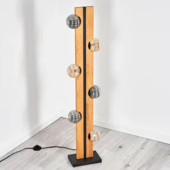 hofstein Chehalis Boule lumineuse, Lampadaire Écru, Noir, 6 lumières