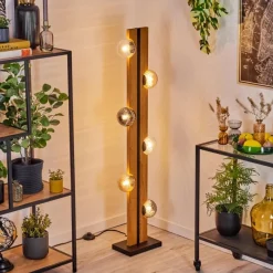 hofstein Chehalis Boule lumineuse, Lampadaire Écru, Noir, 6 lumières