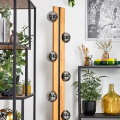 hofstein Chehalis Boule lumineuse, Lampadaire Écru, Noir, 6 lumières