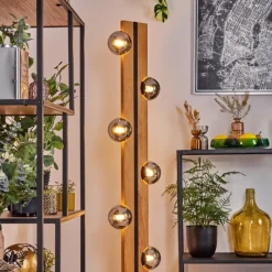 hofstein Chehalis Boule lumineuse, Lampadaire Écru, Noir, 6 lumières