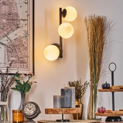 hofstein Chehalis Boule lumineuse, Applique murale Blanc, 3 lumières