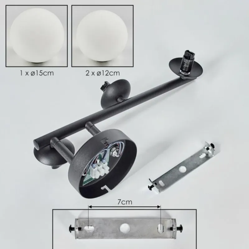 hofstein Chehalis Boule lumineuse, Applique murale Blanc, 3 lumières