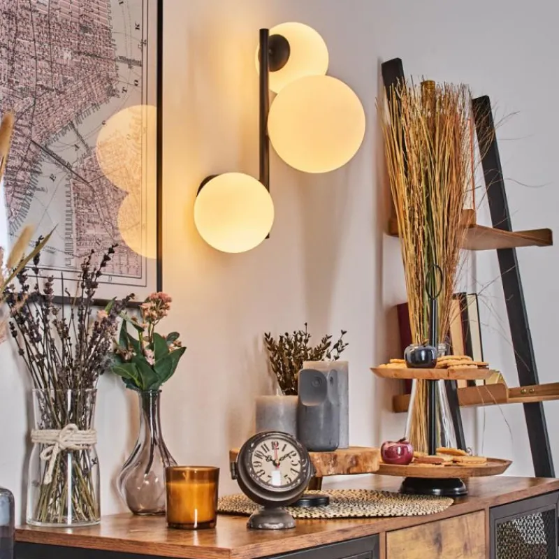 hofstein Chehalis Boule lumineuse, Applique murale Blanc, 3 lumières