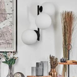 hofstein Chehalis Boule lumineuse, Applique murale Blanc, 3 lumières