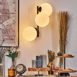 hofstein Chehalis Boule lumineuse, Applique murale Blanc, 3 lumières